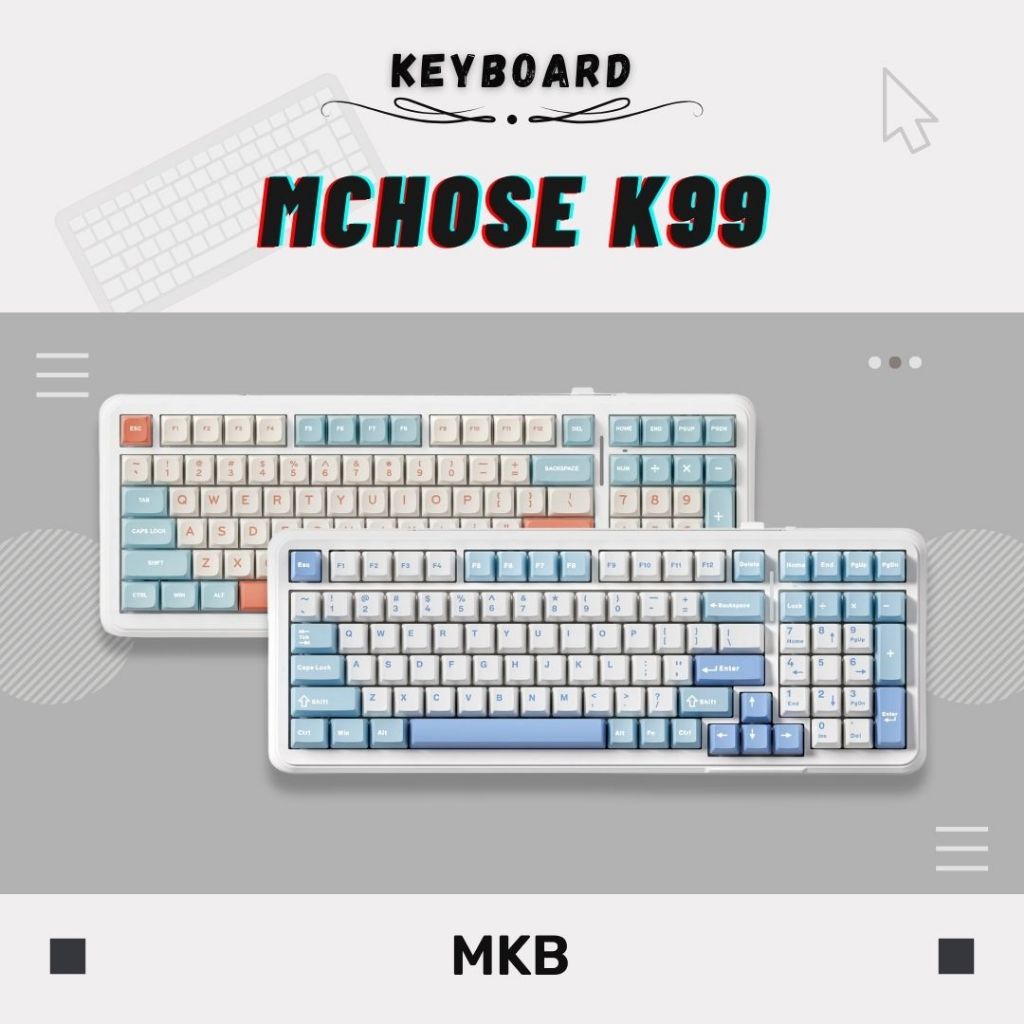 Mchose K99 / K99 V2 Hot-Swap Tri-Mode South Facing RGB Programmable Gasket Structure Full Build Wireless Keyboard