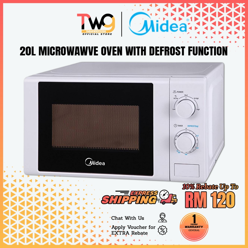 MIDEA 20L Microwave Oven With Defrost Function MM720CGE-WH