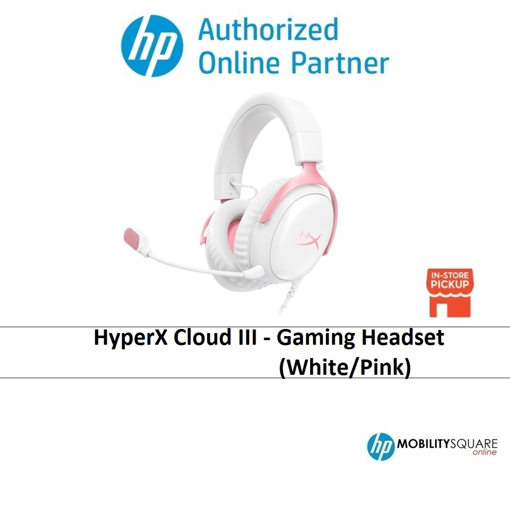 HyperX Cloud III Gaming Headset - White/Pink 9W1Q4AA
