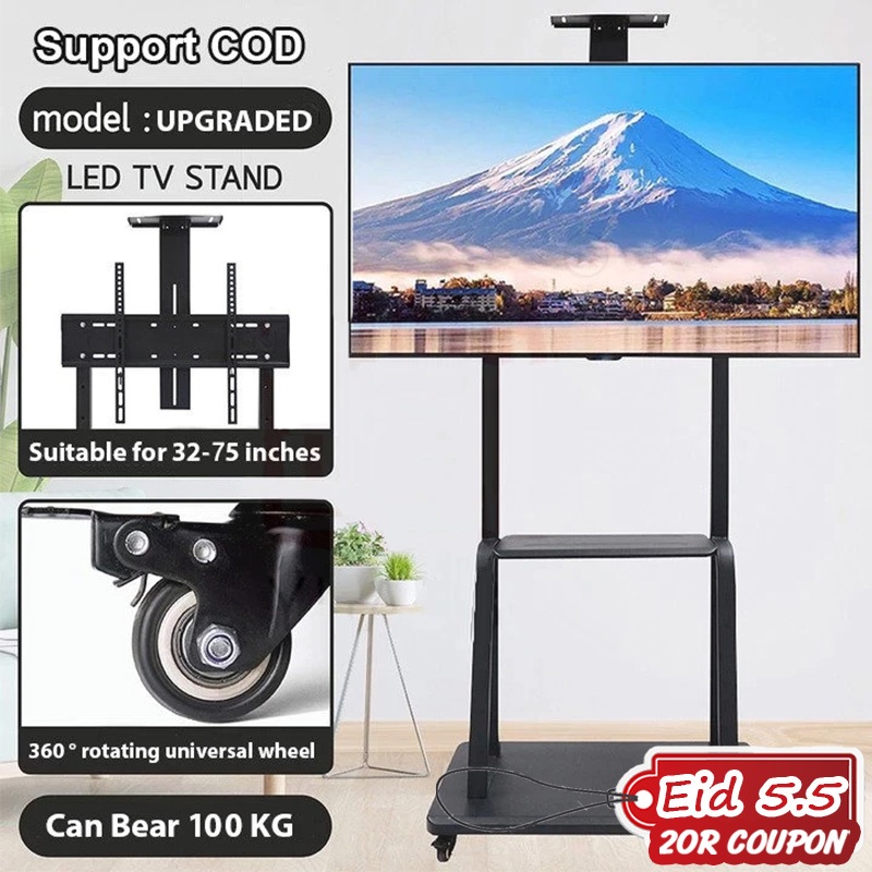 32-75 Inch LCD TV Stand Universal TV Bracket Removable TV Cart Stand Floor Mount電視支架