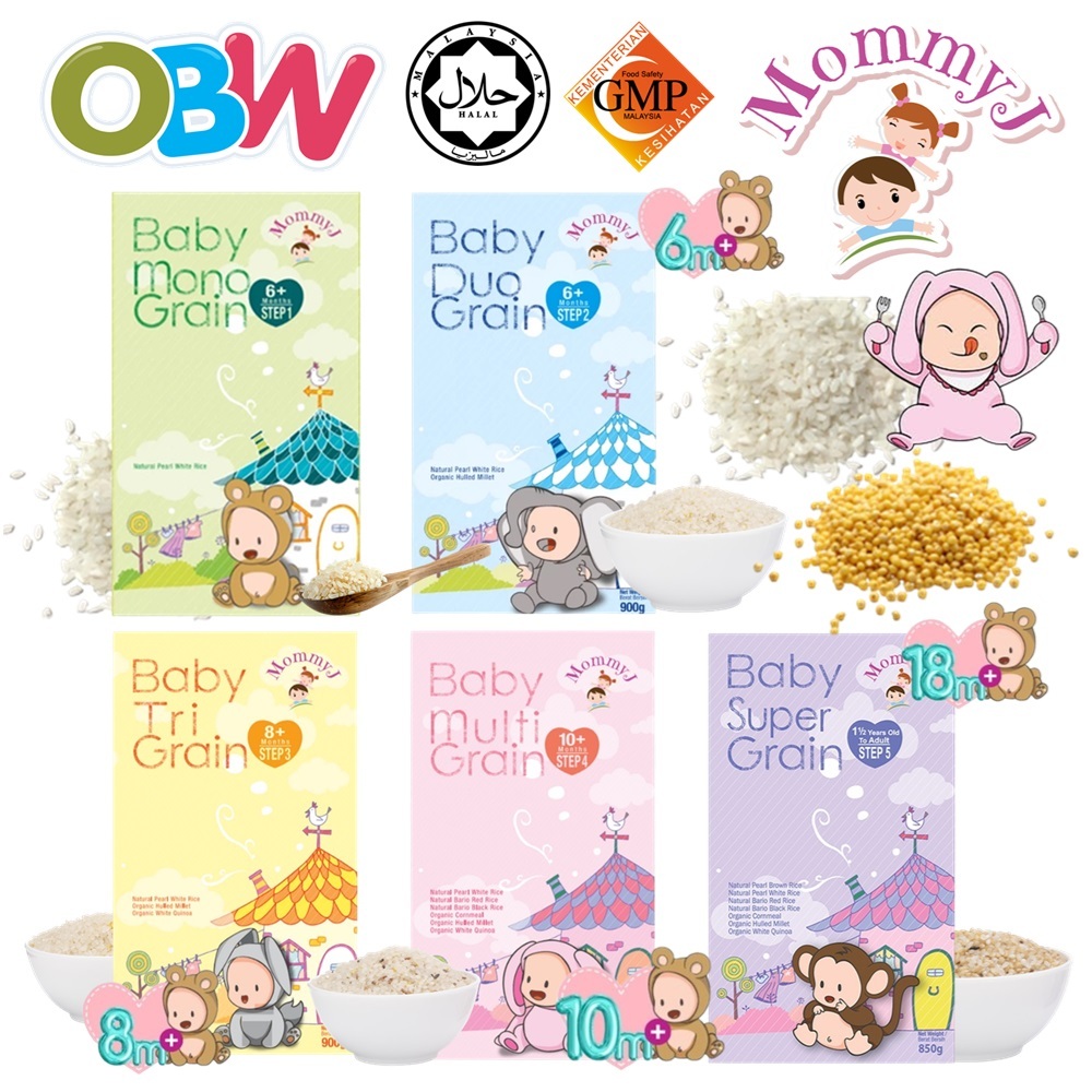 MommyJ Organic Baby Kids Toddler Rice 900g 6m+/8m+/10m+/18m+ | 宝宝儿童有机米 | Kids Rice | HALAL Baby Food