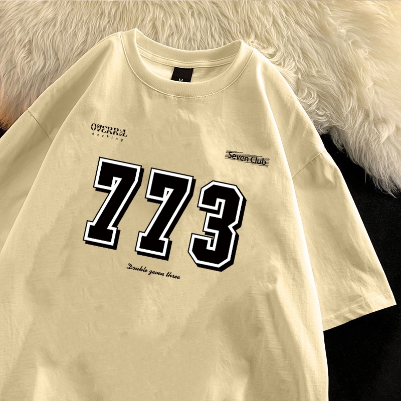 Korea style Baju Lelaki | Oversize T-shirt 100% kapas | 773 top kasual yang bergaya