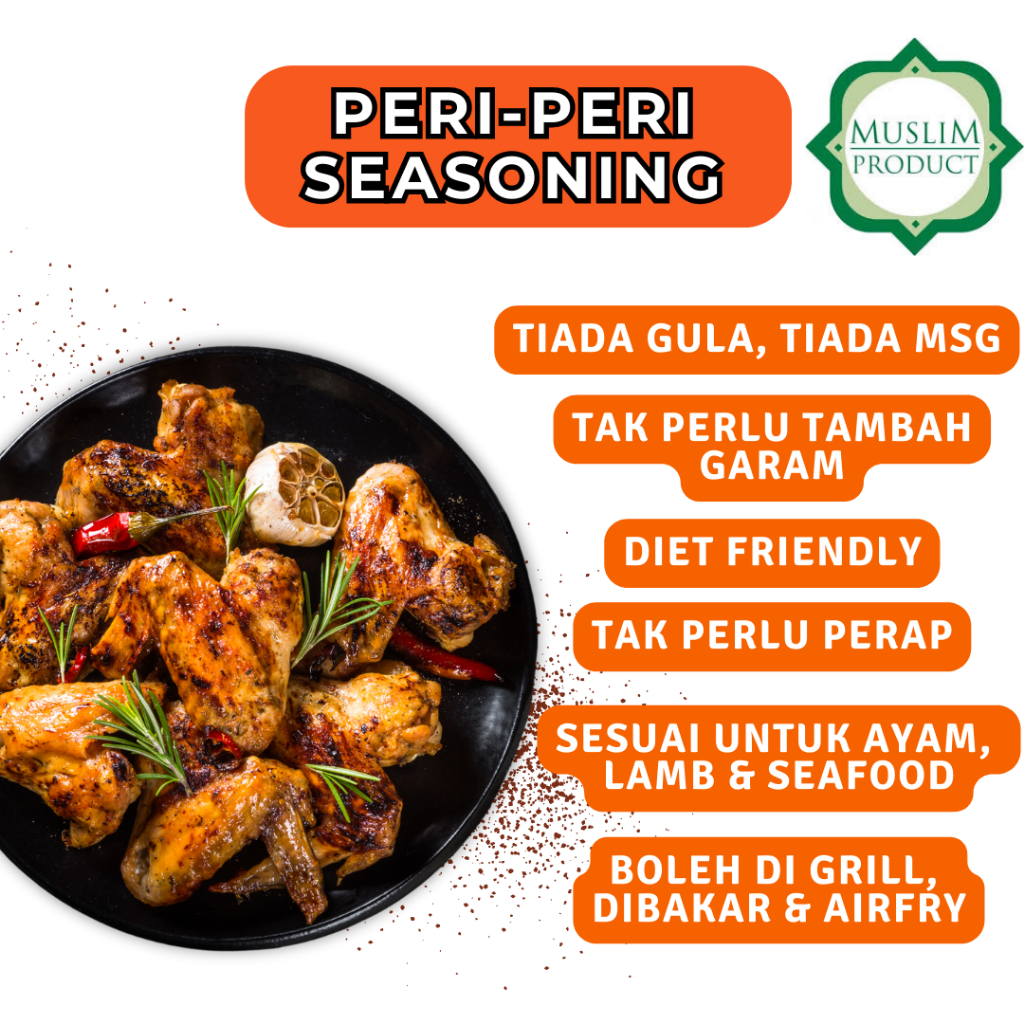 REMPAH PERI PERI (ALA NANDOS) -BBQ SEASONING - NANDO'S - REMPAH BAKAR GRILL - AYAM LAMB SEAFOOD - WESTERN SPICES/RUB