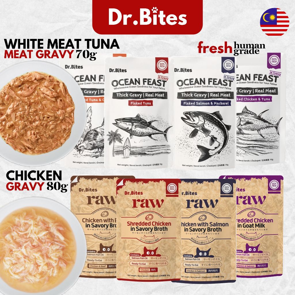 Dr Bites Cat Wet Food Pouch 70/80g Cat Food Cat Wet Pouch Pouch Cat Food Makanan Kucing Basah