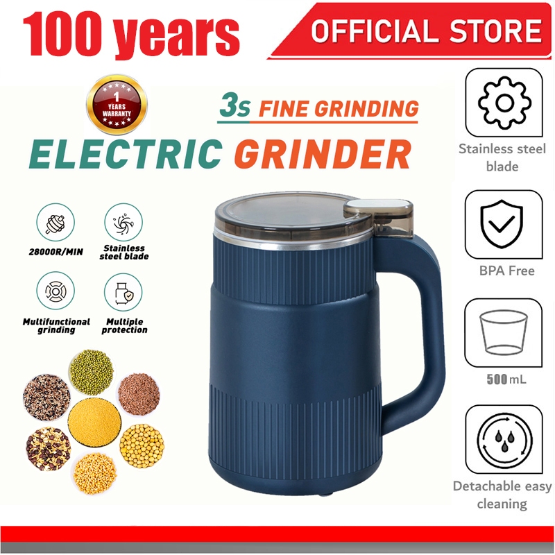 Upgrade 500ml Electric Grinder 300W Strong Power Powder Machine For Beans Nuts Seeds Grain Crushing Food Blender