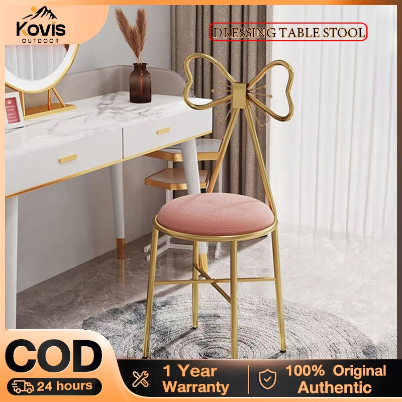 【Kovis】Modern Nordic Butterfly Chair Velvet Makeup Dressing Table Stool Nail Scrubbing Chair backrest dressing stool