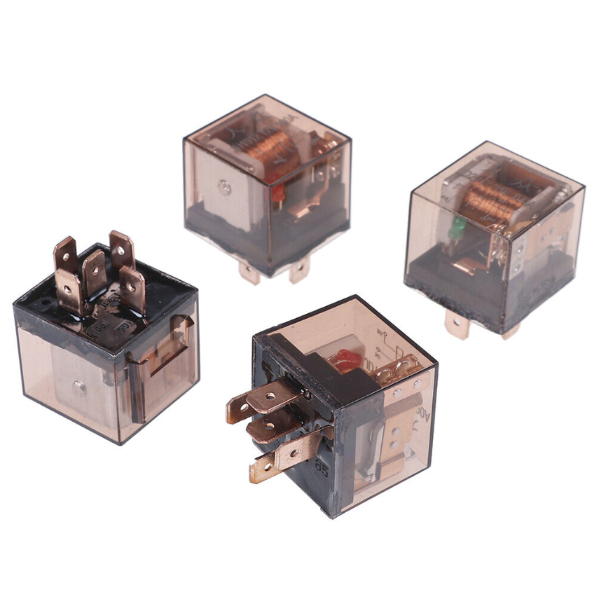 12V 80A Pure Copper 5 Pin Car Relay With LED Waterproof Transparent Horn Headlamp Relay Kereta