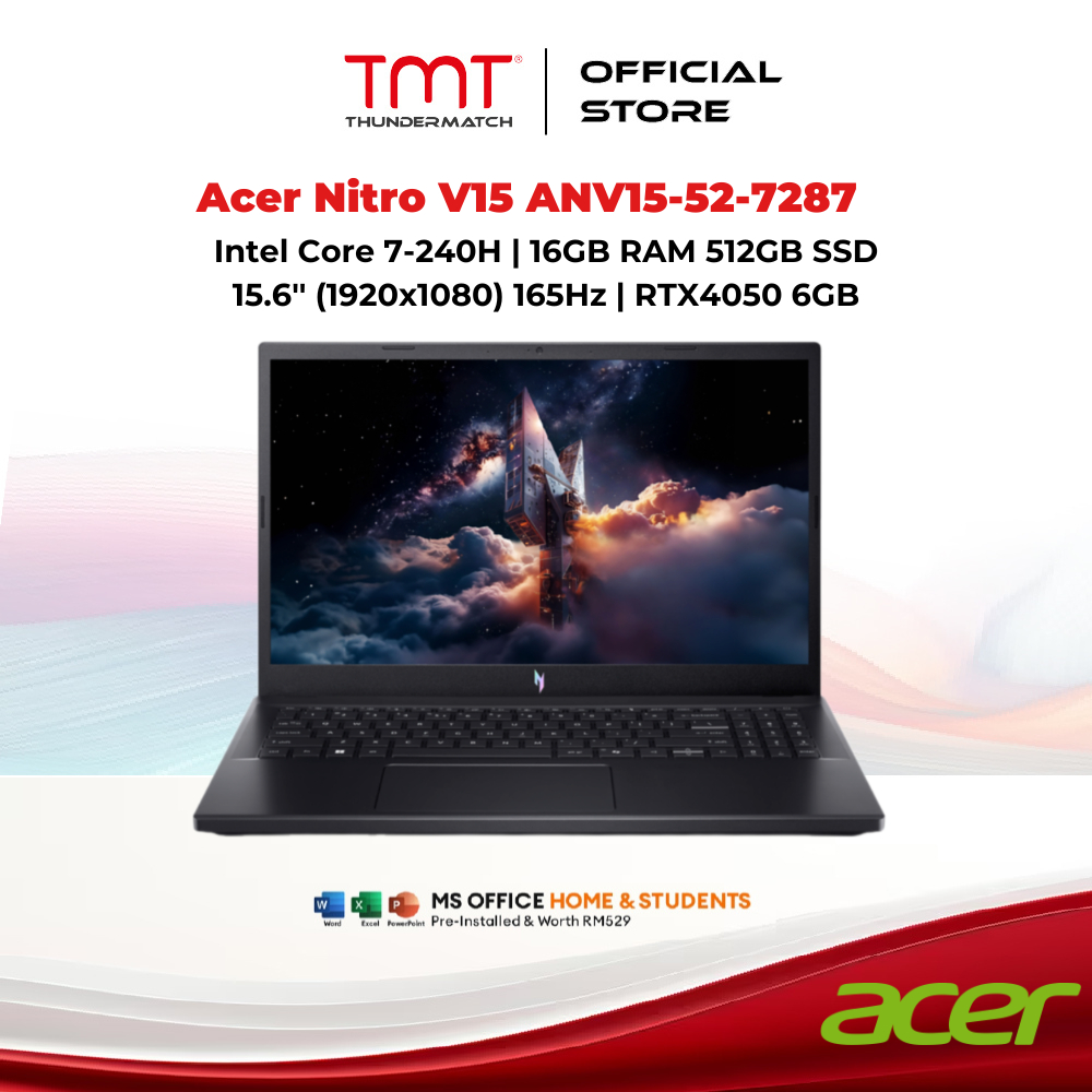 Acer Nitro V15 ANV15-52-7287 Gaming Laptop | Intel Core 7-240H | 16GB RAM 512GB SSD | 15.6'' (1920x1