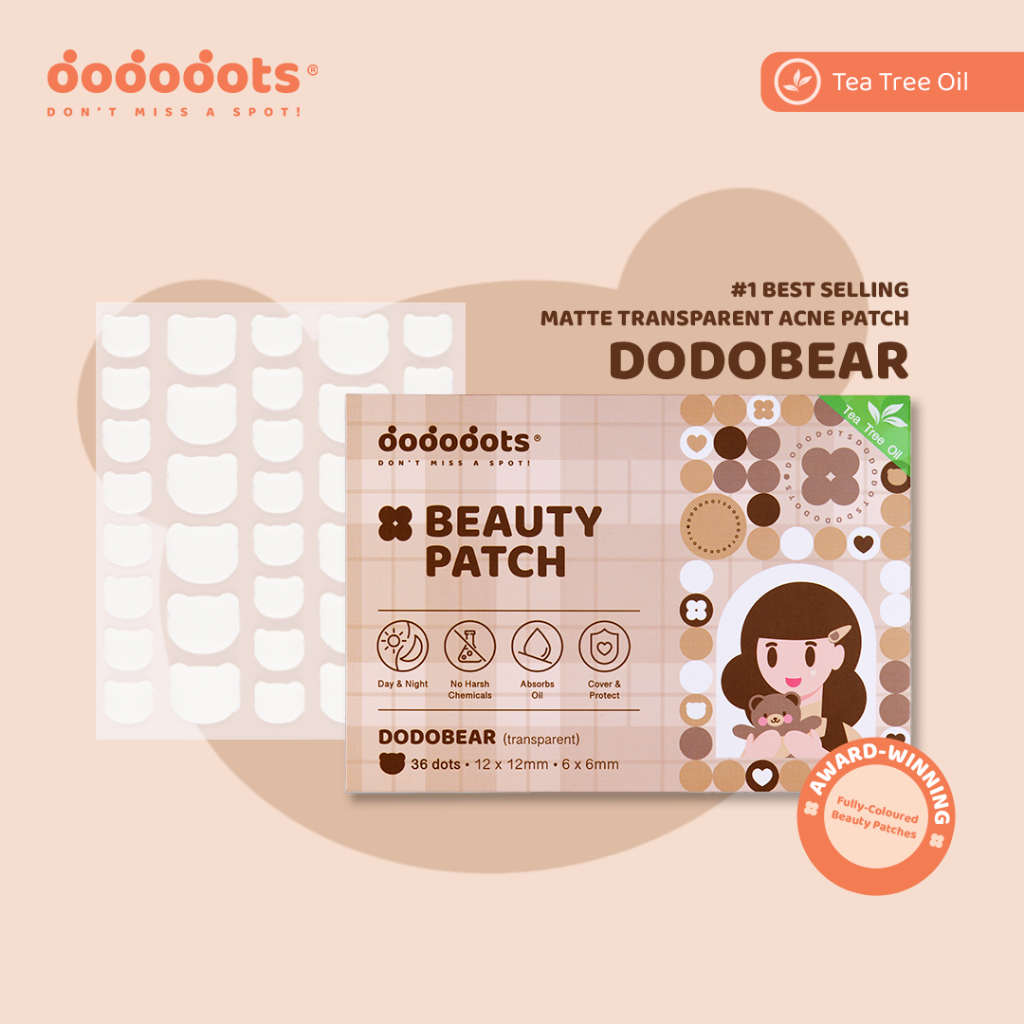 Dododots | Dodobear | Tea Tree Oil | Transparent Cute Pimple Acne Patch | 痘痘贴 | Penampal Jerawat | Face Sticker