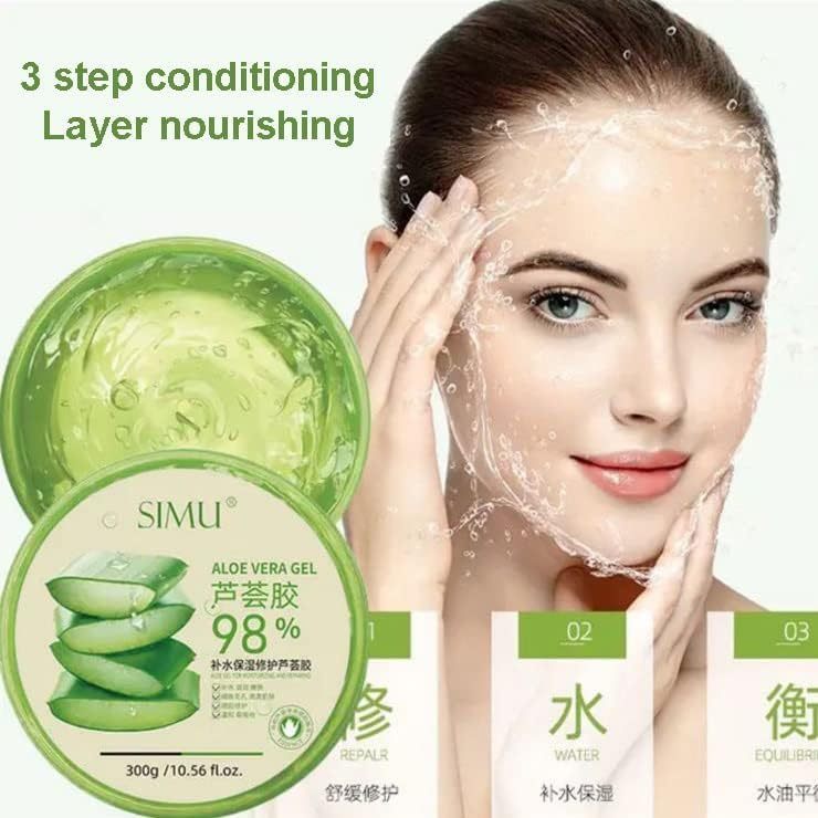 300ml Aloe Vera Gel 98% Natural Face Creams Moisturizer Acne Treatment Gel for Skin Repairing Natural Beauty Products