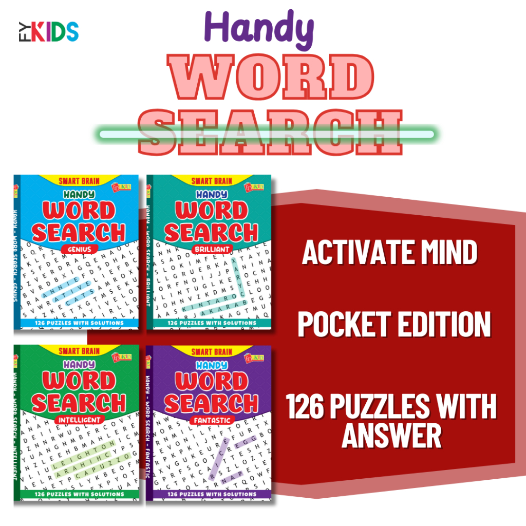 SERIES SMART BRAIN HANDY WORD SEARCH- Intelligent- Fantastic- Brilliant- Genius