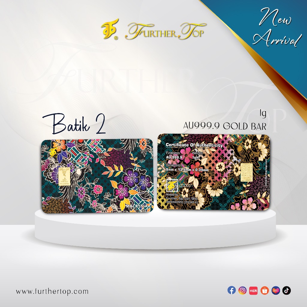 FURTHER TOP 999.9 Gold Bar ( 1g ) - BATIK 2 (Emas&hellip;