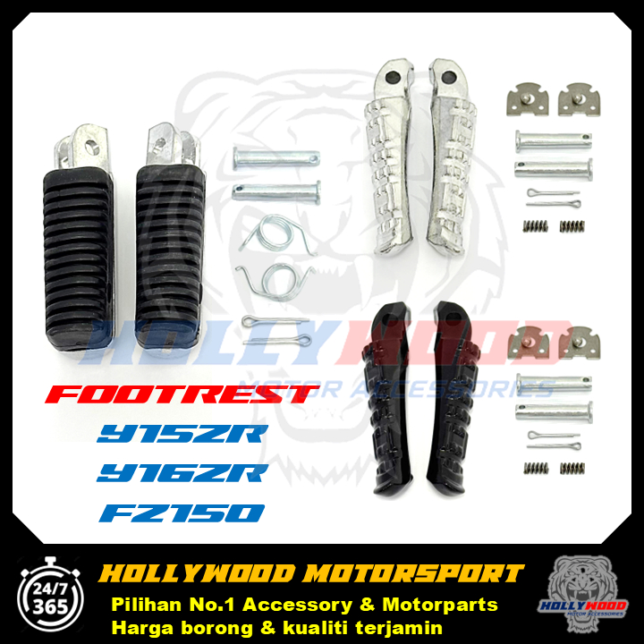 FOOTSTEP DEPAN BELAKANG Y15 Y16 FZ150i FRONT RUBBER REAR BLACK SILVER PEMIJAK KAKI