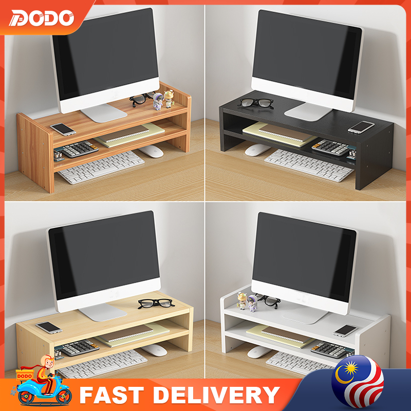DO Computer Monitor Stand Wood Desktop Thickened Screen Increased shelf Base Desktop Keyboard Rack Desk Organizer 电脑架子