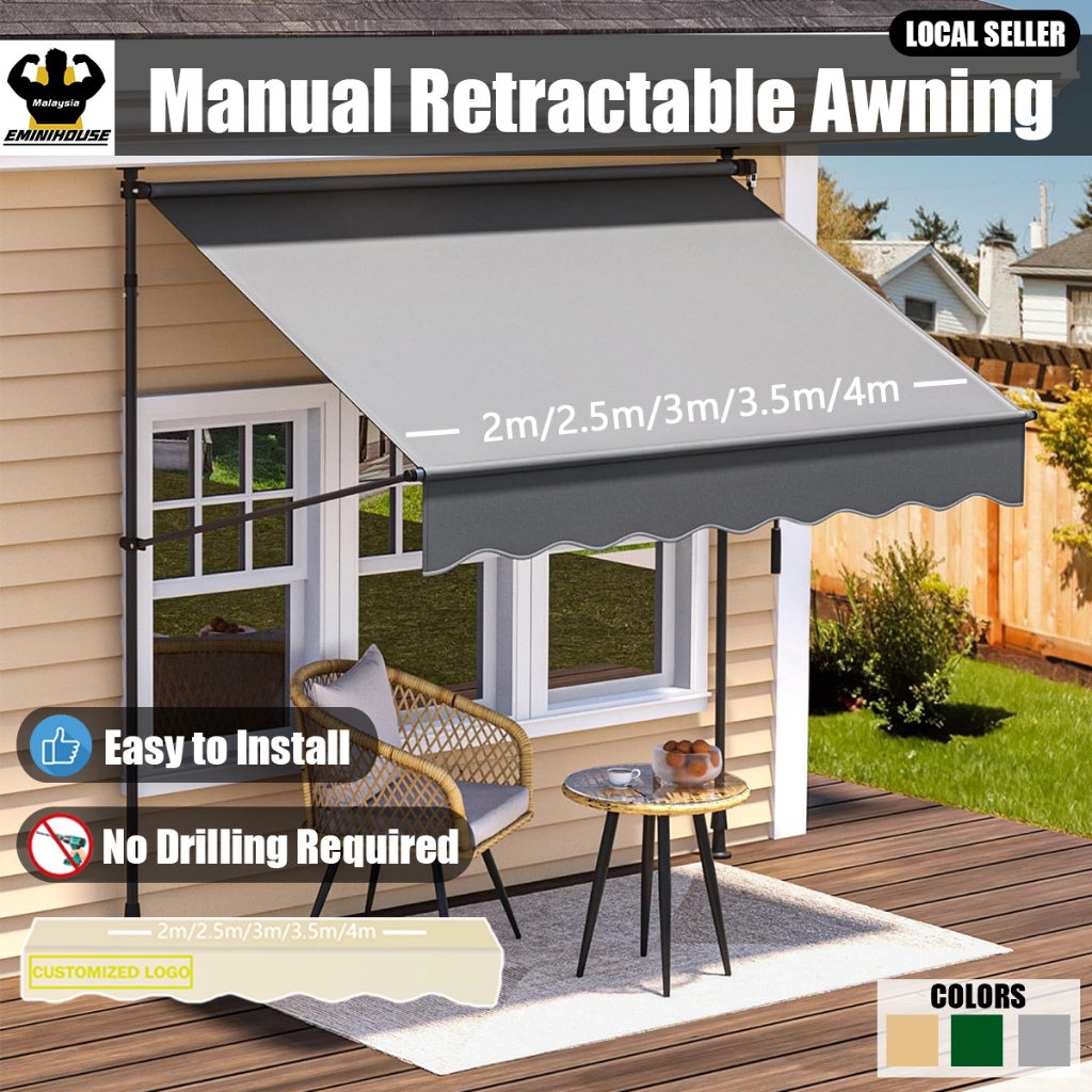 NEW Awning Hand Adjustable Collapsible Awning Romantic Leisure Life Balcony Courtyard Home Sunshade Awnings Tarpaulins