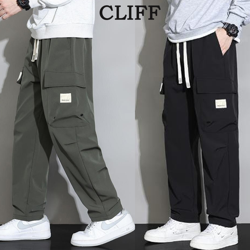 【Tempat Malaysia】CLIFF men overalls Seluar panjang lelaki seluar panjang kargo Kasual Poket seluar semua perlawanan