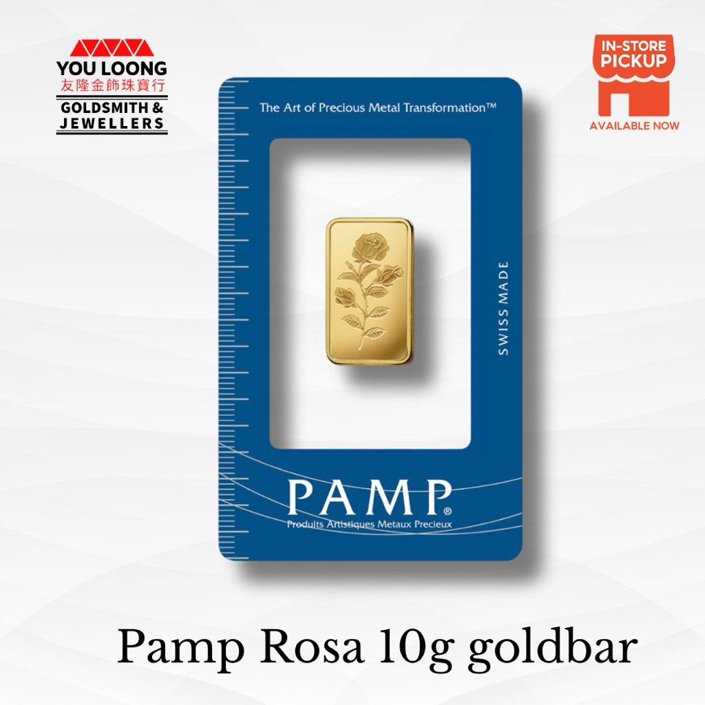 Youloong Suisse Pamp 10gram(10g) Minted Gold bar 999.9GOLD(Rosa Collection)