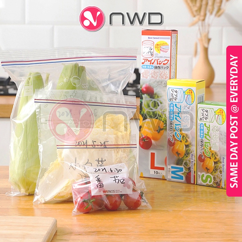 《 》 Reusable Food Storage Bag Leakproof Fresh Frozen Ziplock Plastic Seal Bags Beg Bungkus Makanan 食品密封袋