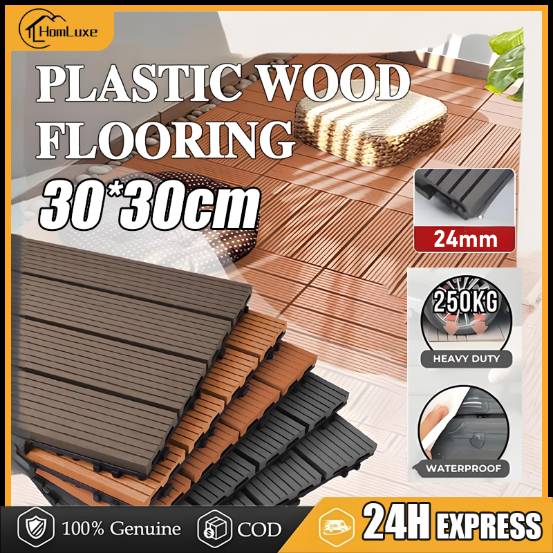 30X30CM Plastic Floor Wood/ Garden Decoration/ Terrace Decoration/ Outdoor Brown Wood Design Floor Decking
