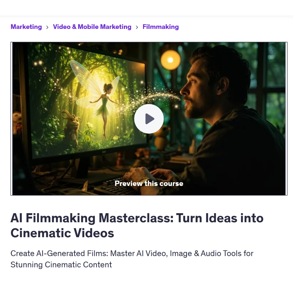 Make Ai Video Course - AI Filmmaking Masterclass: Turn Ideas into Cinematic Videos
