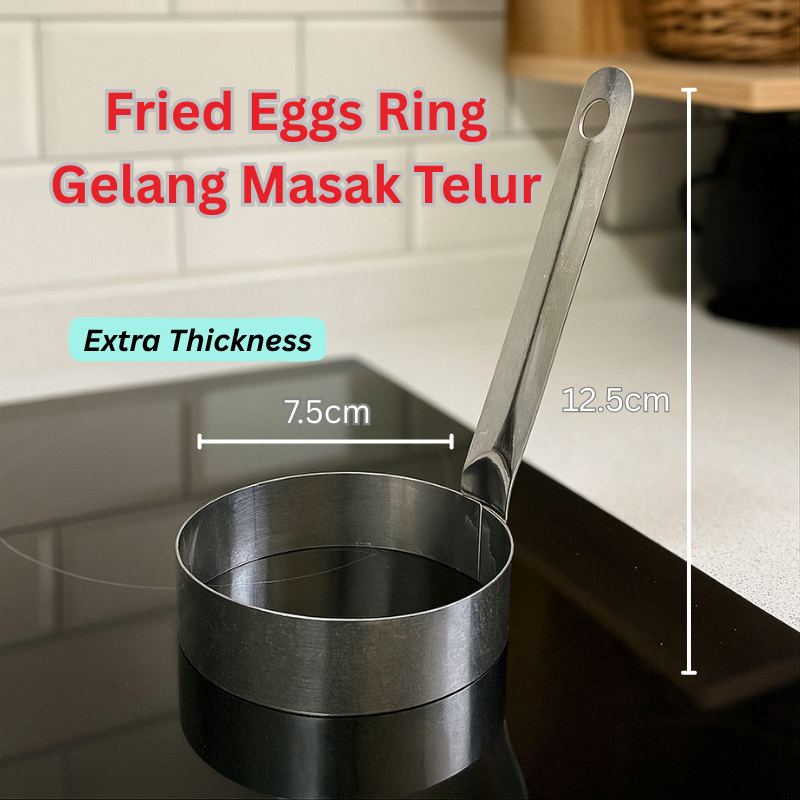 Fried Eggs Rings Round/Pan Cake Mold Stainless Steel/Bekas Acuan Goreng Telur Roti Canai Murtabak