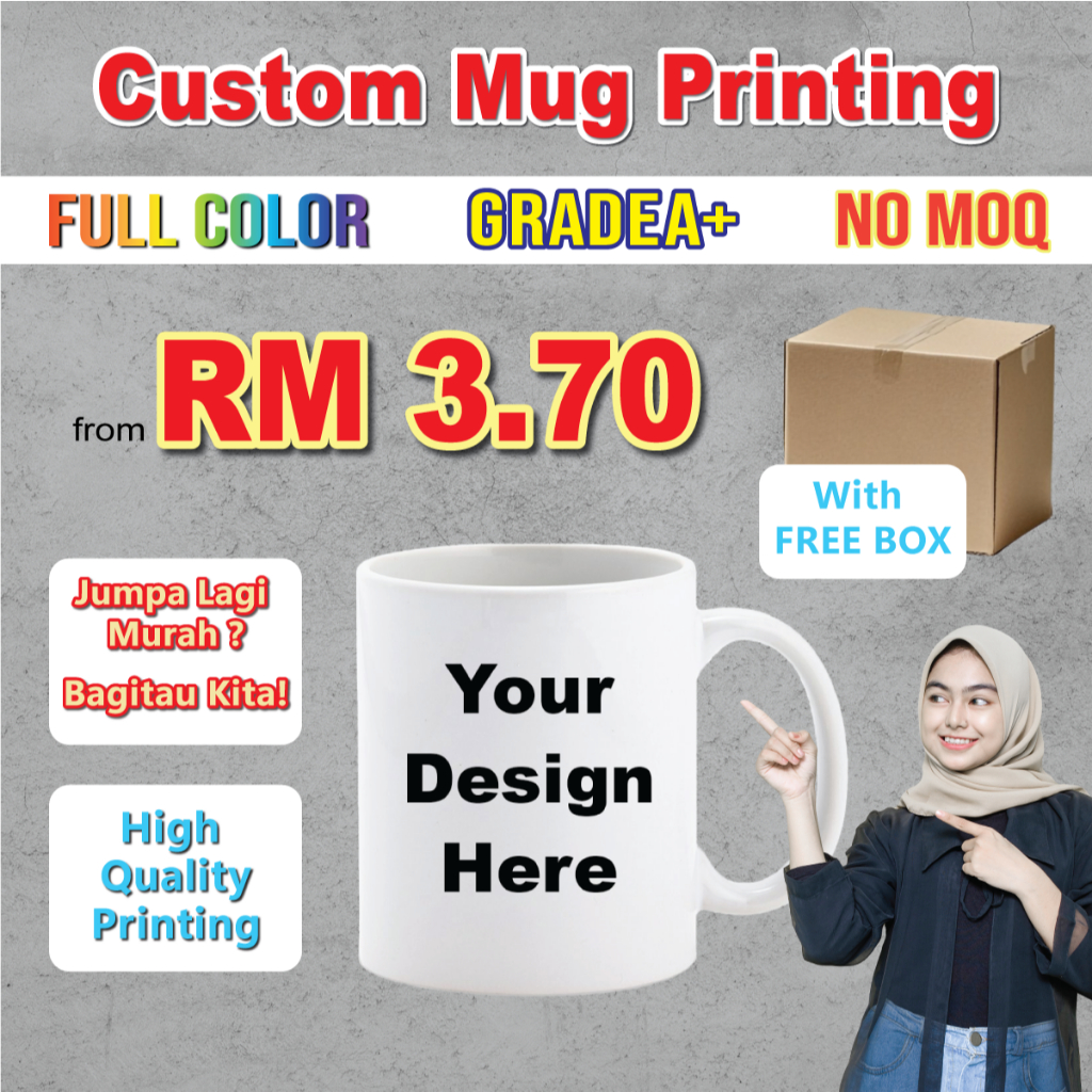 Kilang Di Nilai Mug Printing/Custom Mug Printing/Gift Mug/Color Printing Logo & Photo Print Mug