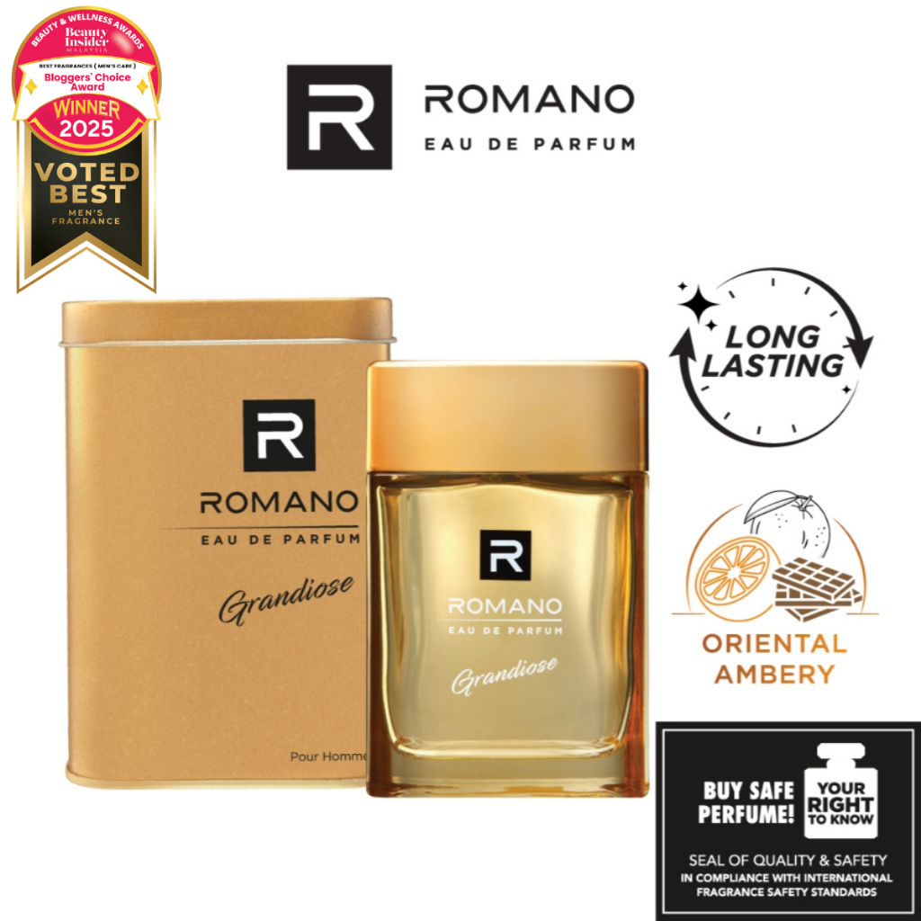 ROMANO EDP – Grandiose 100ml | Longer Lasting Modern Perfume | Minyak Wangi | Perfume | Fragrance | Masculine