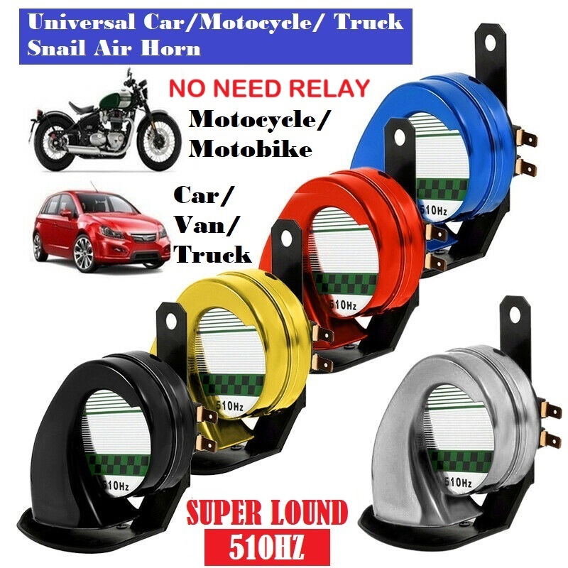 Car Horn BM Hon Snail Horn Kereta Hon Motorcycle Horn Siput Bunyi Kuat 12V Air Siren Horn Motor Moto
