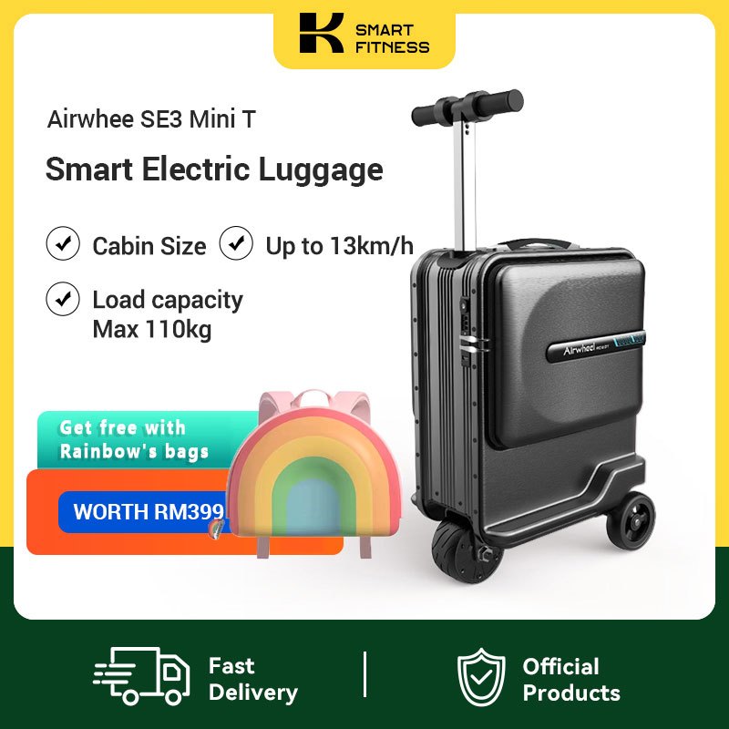 【Give Two Gifts】Airwheel SE3miniT Electric luggage 26L/electric smart luggage scooter/bagasi elektrik/电动行李箱/电动智能行李滑板车