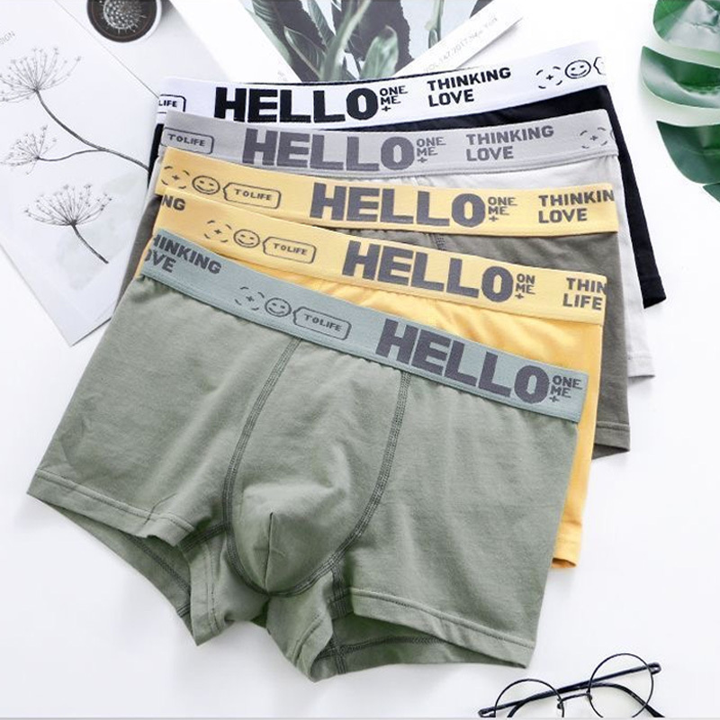 seluar dalam bergaya lelaki 5 helai Set, seluar boxer bernafas, lembut, selesa, cepat kering, murah