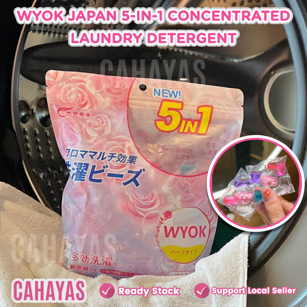 [M'sia Stock][60PCS/PCK] JAPAN 5-IN-1 Concentrated Laundry Detergent Cloth Tough Stain Remover Laundry Pod 洗衣液 洗衣凝珠