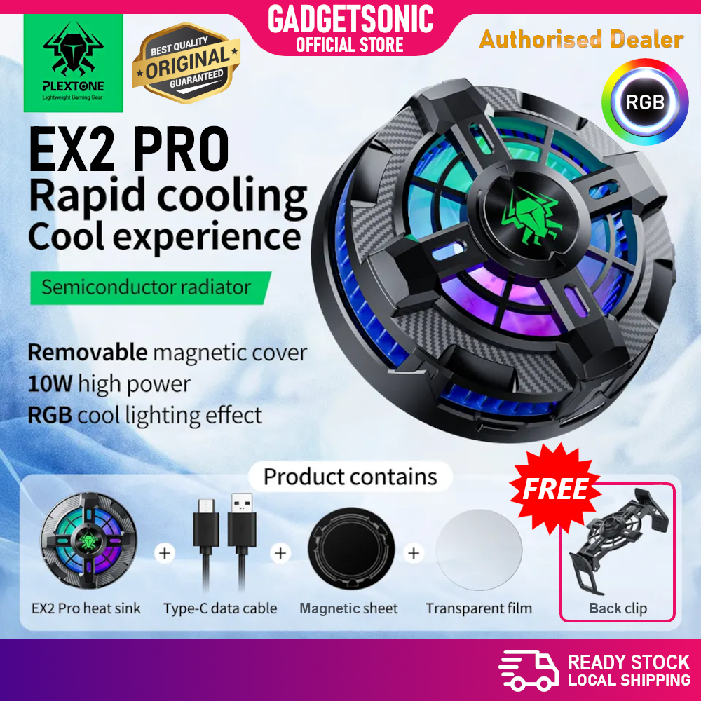 Plextone EX2 Pro Phone Cooler Mobile Gaming Fast Cooling Fan Magnetic Game Radiator Kipas Telefon