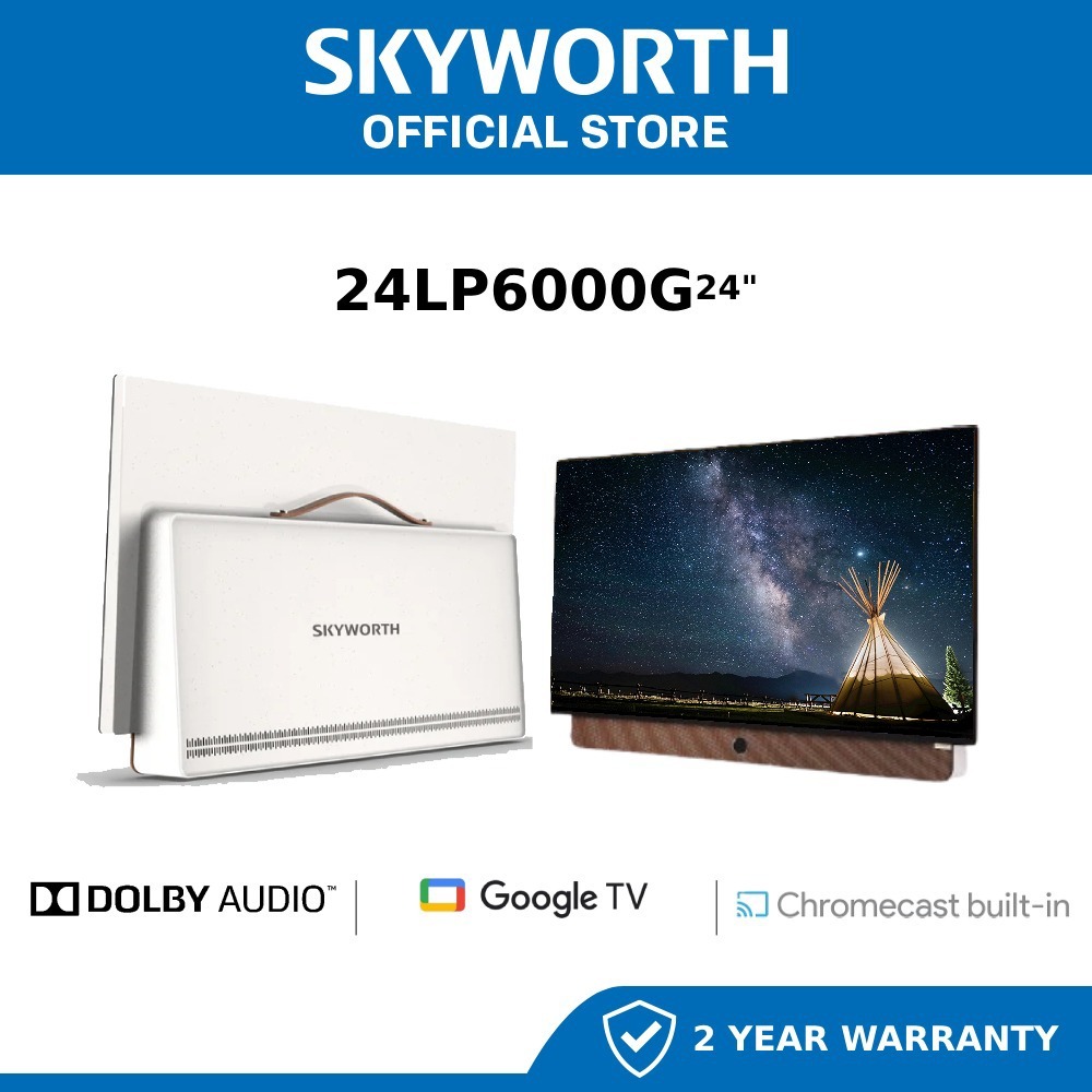 SKYWORTH 24" 2K FHD Portable Google TV 24LP6000G | Eye Care | | Dual-Band WiFi | 2 Year Warranty