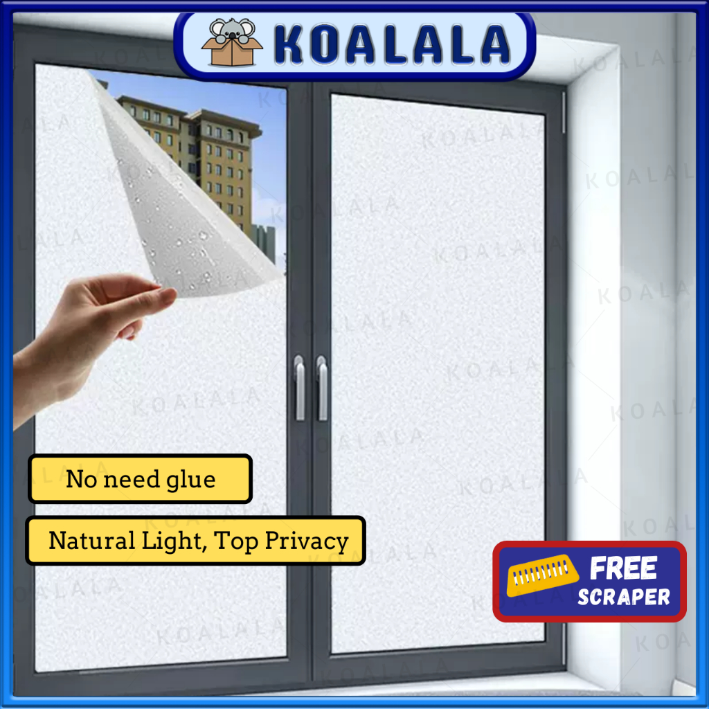 45cm/50cm/60cm/90cm/120cm x 120cm Privacy Window Tinted Tingkap Rumah Cermin Frosted Glass Sticker