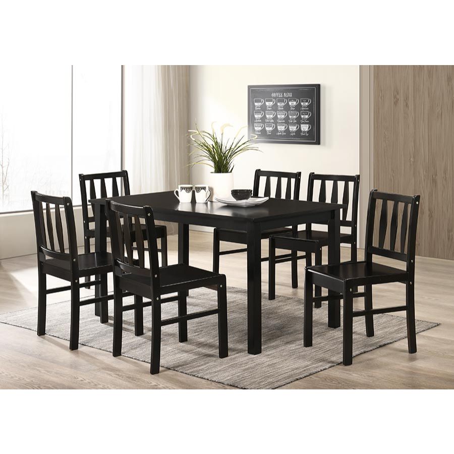 FACTORY PRICE! Modern Cheapest Dining Chair and Table (1+4) / Set Meja Makan (1+4) Black colour Furniture for Four