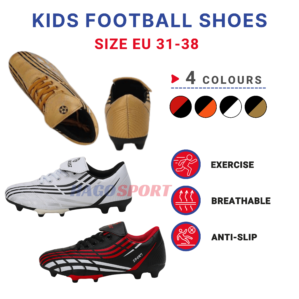 Size EU 31-38 kids soccer shoes kasut sukan budak kasut bola sepak football shoes futsal training