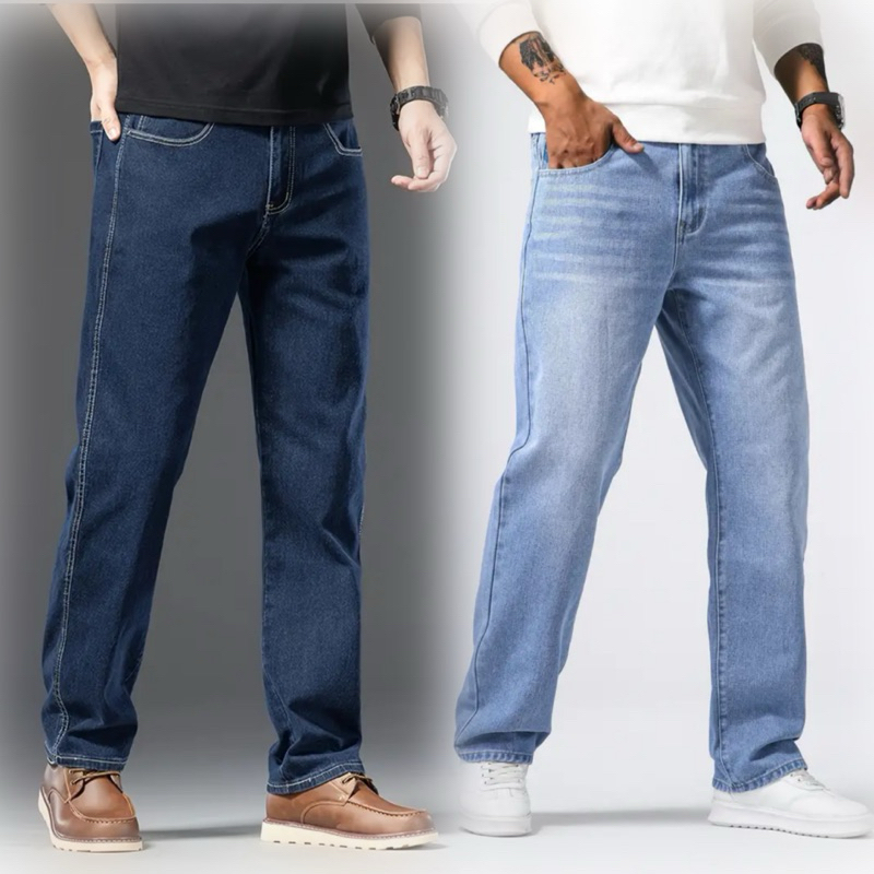 Men's Straight Cut Jeans Size 28-40 Zip Fly Non Strich With High Quality Seluar Jeans Lelaki