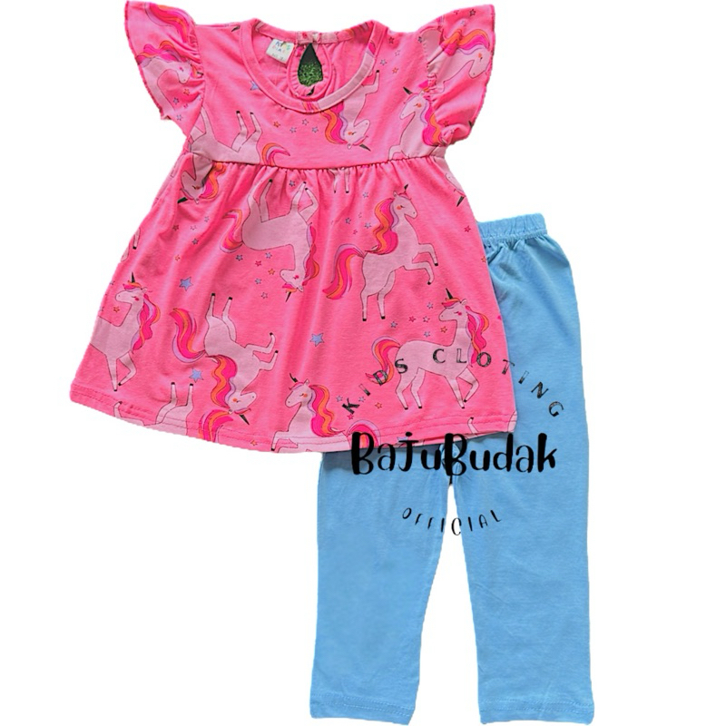 1y-3y Ready Stock Sleeveless Kids Girl Pyjamas Set Pajama Baju Tidur Budak Perempuan Homeware