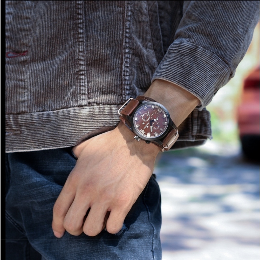 男士手表 石英手表 军表 顶级品牌 奢华皮革休闲运动手表Men's watch Quartz Watch amry Watches Casual Sport watch