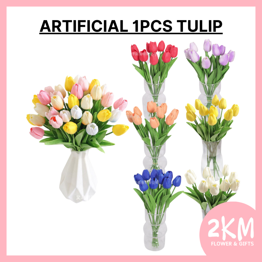 TULIP Artificial Fake Flower Bunga Bouquet Wedding Kahwin Pelamin Gubahan Home Rumah Hantaran Decoration Decor Hiasan