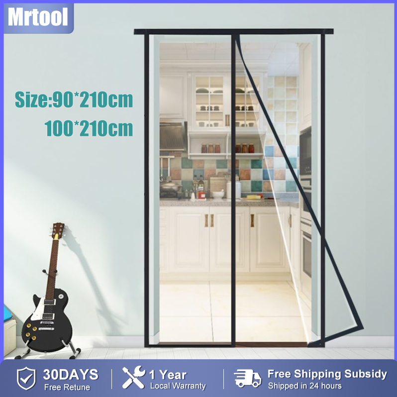 Air Conditioner Room/Kitchen Magnetic Screen Door Magnetic Thermal Insulated Mesh Screen Door Curtain New