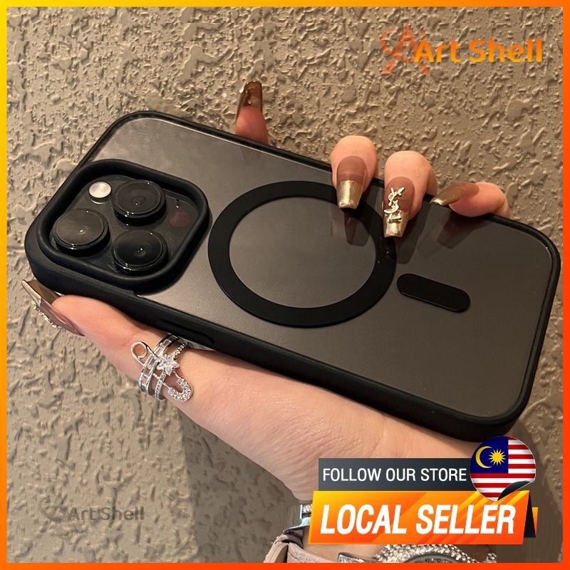 Acrylic Matte Transparent Magnetic Wireless Charging for iPhone 16 Casing 11 15 14 13 12 Pro Xs Max 7 8 Plus case