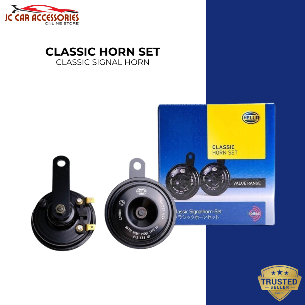 HELLA 12V Classic Universal Horn Set - 3AM 012 588 151 Horn Motor Horn Kereta Car Horn Motorcycle Accessories