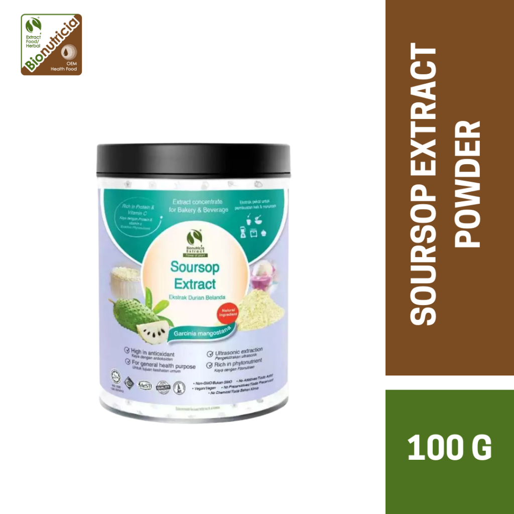 Bionutricia Soursop Fruit (Annona muricata) Standardized Extract Powder ( 100g ) | Pure…