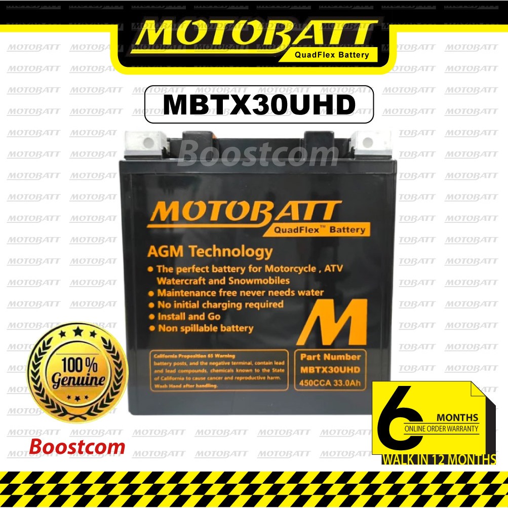 Motobatt MBTX30UHD Quadflex Motorcycle Battery HARLEY DAVIDSON, BMW, BENELLI, KAWASAKI | Bateri Motosikal