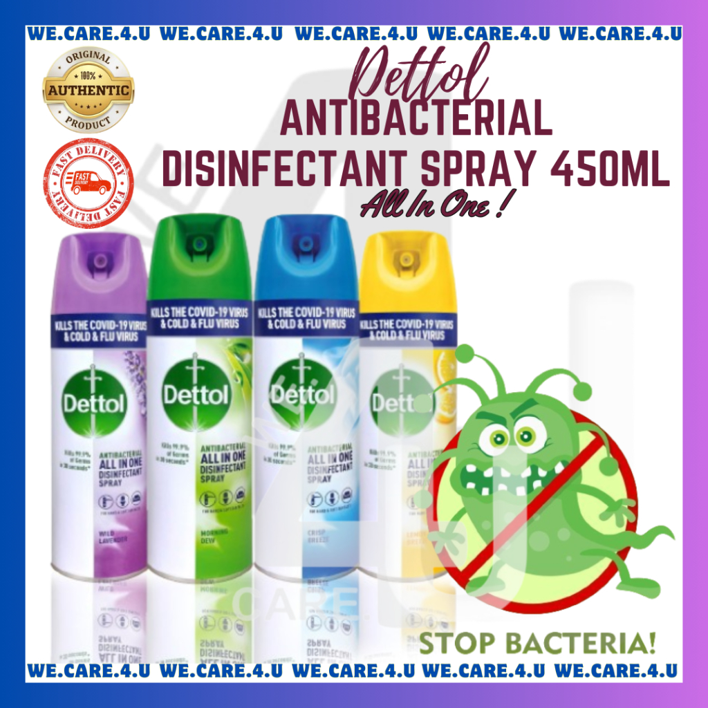 DETTOL ANTIBACTERIAL LIQUID DISINFECTANT SPRAY 225ml / 450ml - MORNING DEW/ CRISP BREEZE / LAVENDER / LEMON