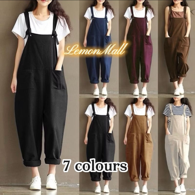 🌸Ready Stock🌸New Women’s Jumpsuit Female Casual Pants Women Linen Long Pants