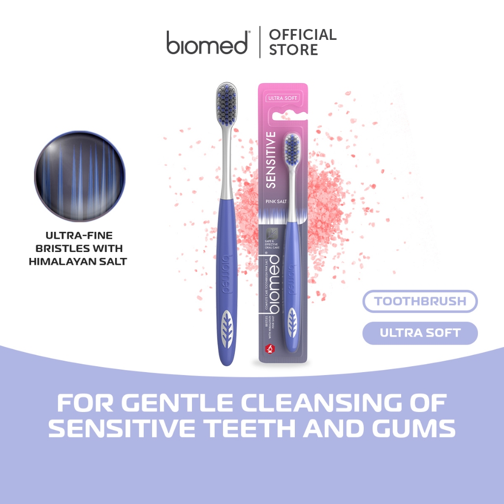 Biomed Pink Salt Ultra Soft Toothbrush - Pink/Blue For sensitive teeth| Berus gigi lembut,软毛牙刷