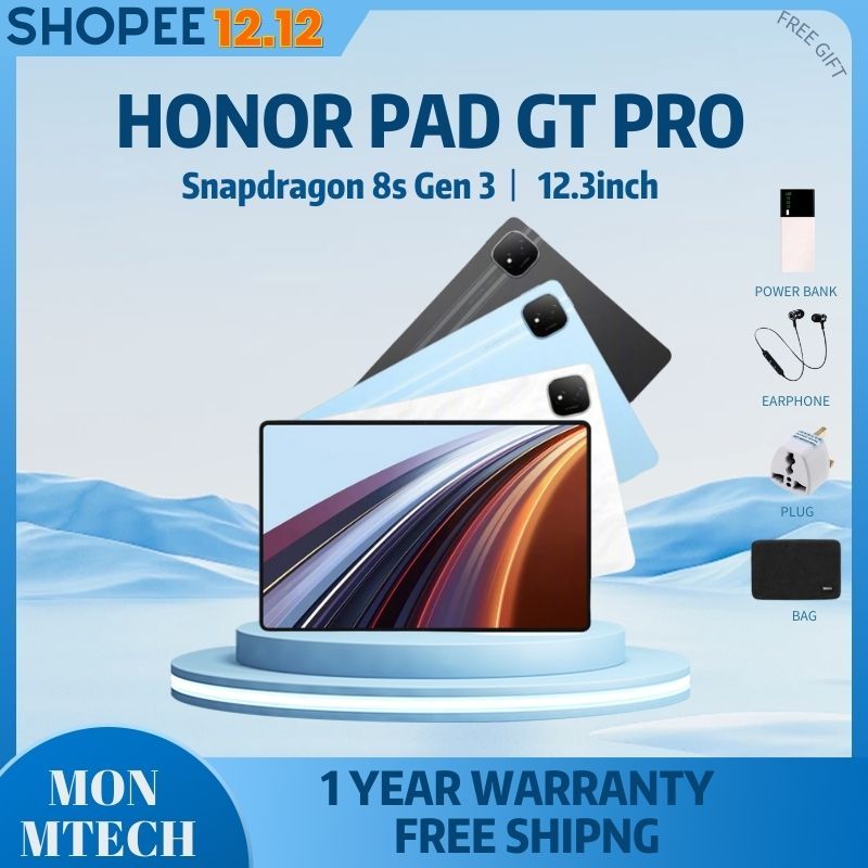 Honor Pad GT Pro 12.3inch Honor Tablet GT Pro Snapdragon 8s Gen 3 144HZ 3K OLED Screen 10050mah Honor Magic pad