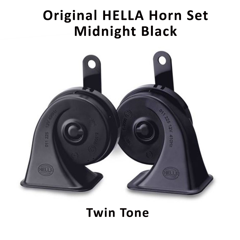100% ORIGINAL Car/Motor Horn 12V HELLA Midnight Black Snail Horn Set Twin Tone Hon Kereta 110dB(A) Relay 车喇叭 2pcs/set